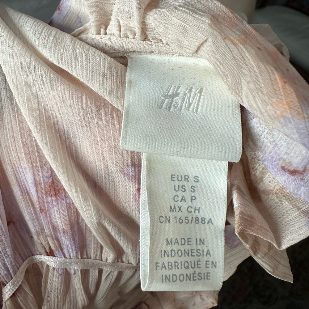 H&M Soft Blush Pink and Purple Floral Maxi Dress - Picture 10 of 10